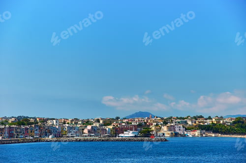 Preview: Procida island, Naples, Italy, colorful houses in Marina di Corricella