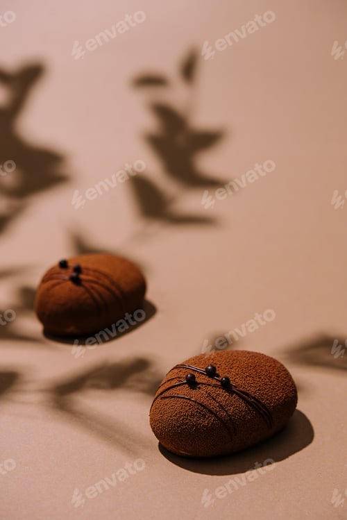 Preview: French chocolate mousse cakes top view