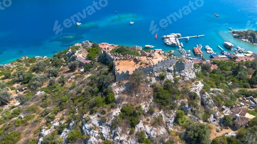 Preview: Aerial view with drone. Kalekoy - Simena - Kekova - Turkey.