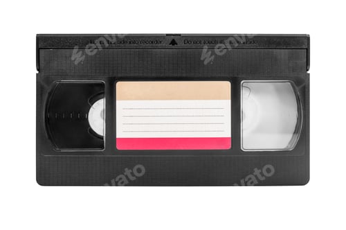 Preview: VHS cassette on white background