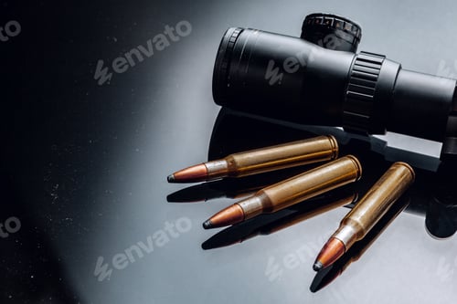 Preview: Optical scope for rifle on black background