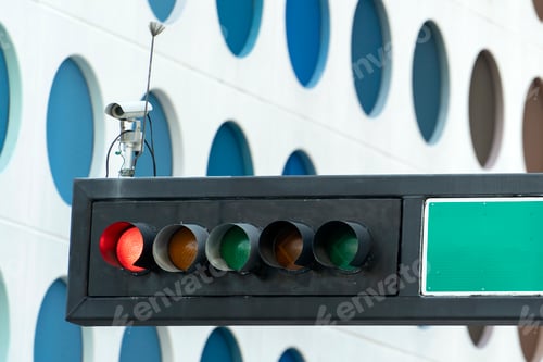 Preview: American street traffic light in Miami, Florida. USA transportation