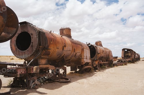 Preview: Old train cementery in Uyuni, Bolivia