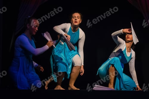Preview: staging on the stage of a children's theater with actors