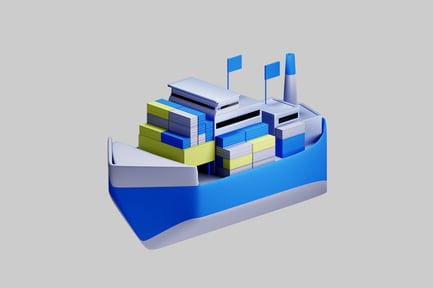 Vorschau: Vereinfachtes Frachtschiff mit Containern