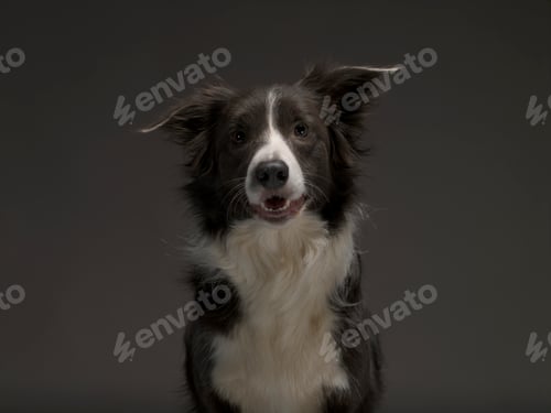 Preview: Border Collie dog breed on a gray background