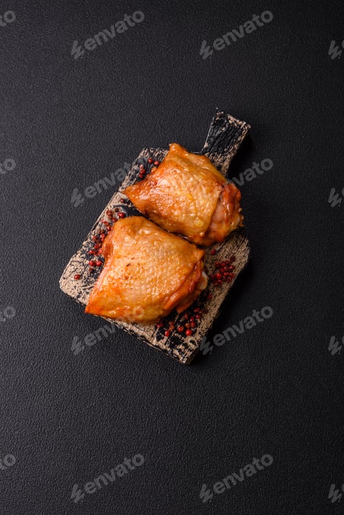 Preview: Chicken thighs fried with salt, spices and herbs