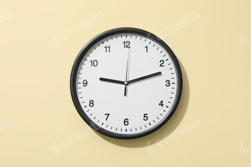 Preview: Concept of time change with clock on beige background