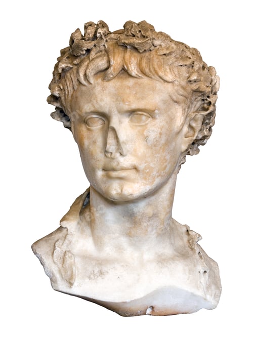 Preview: Marble bust of Augustus Caesar from Prima Porta isolated