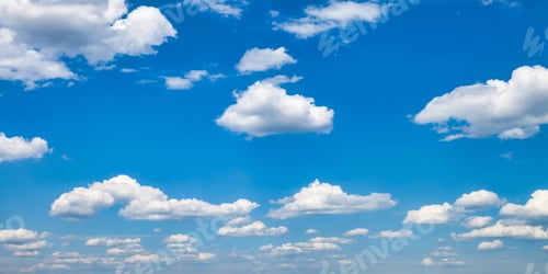 Preview: Panoramic view of cloudscape, amazing sky background. Panorama of blue sky