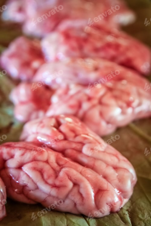 Preview: Fresh animal brain on sale on a market in Cambodia