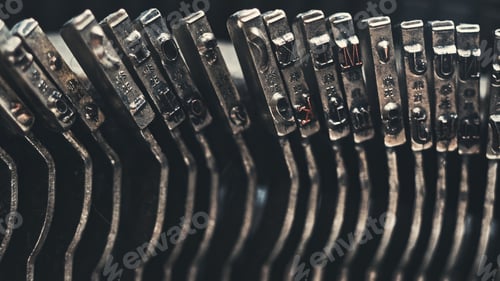 Preview: Letters and numbers on typo keys of an old manual typewriter