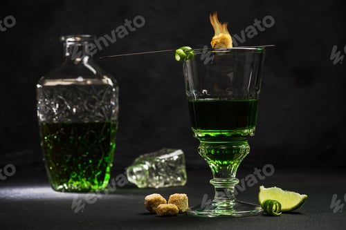 Preview: Traditional set for drinking Absinthe