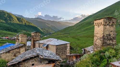 Preview: Buildings in Ushguli, a community of four villages located at the head of the Enguri gorge in