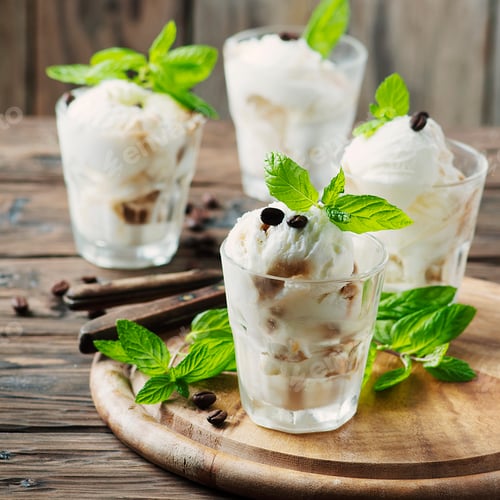 Preview: Coffee ice cream with raw coffe and mint