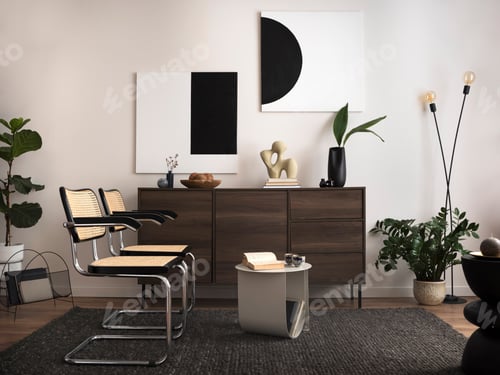 Preview: The stylish compostion at living room interior