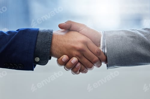 Preview: Its good to finally meet you. Shot of two businesspeople shaking hands.