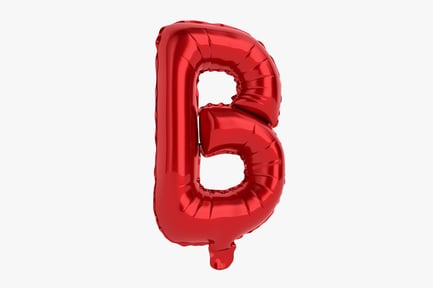 Preview: Shiny Red Letter B Balloon