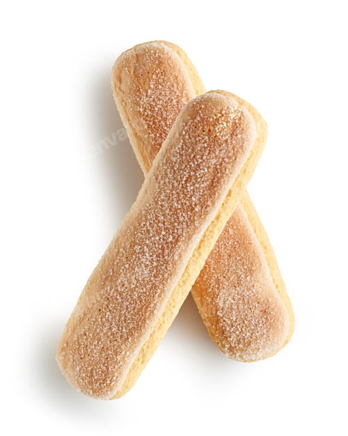Preview: Ladyfinger cookies isolated on white background