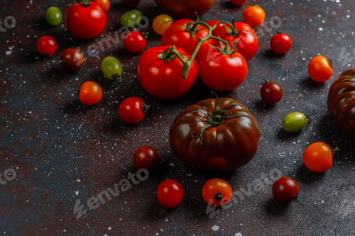 Preview: Fresh organic various tomatoes.