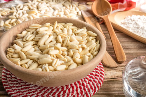Preview: Fresh uncooked cavatelli pasta.