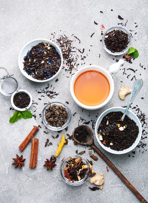 Preview: Cup of tea with aromatic dry tea