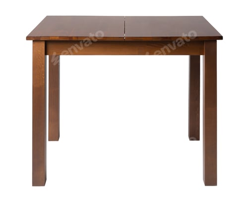 Preview: Wooden table with rectangle tabletop isolated on white