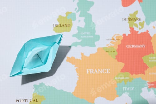 Preview: Concept of travel and adventure with paper boat