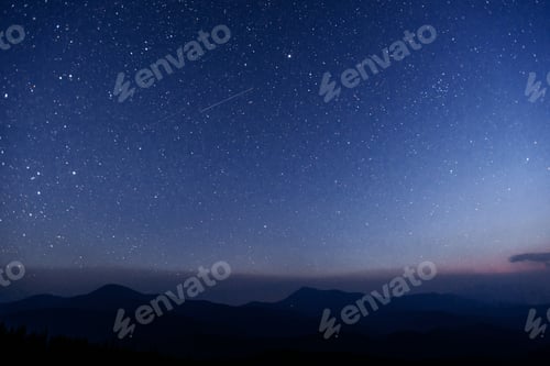 Preview: fantastic winter meteor shower and the snow-capped mountains.