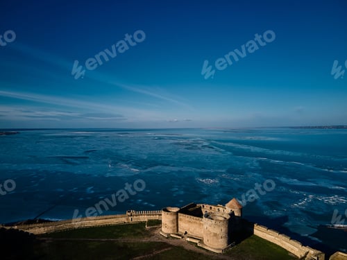 Preview: Aerial view of the Akkerman fortress in Belgorod-Dniester, Ukraine in winter