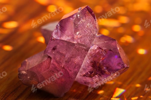 Preview: natural amethyst crystal in shining sunlight