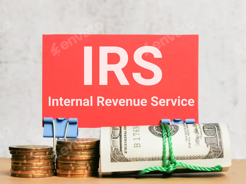 Preview: Phrase IRS INTERNAL REVENUE SERVICE written on red card