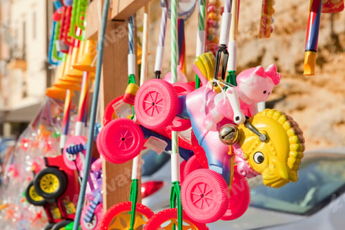 Preview: Close up of toys for sale
