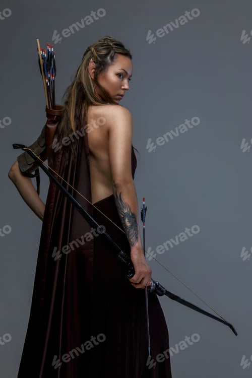 Preview: Fighter woman in armor witj bow
