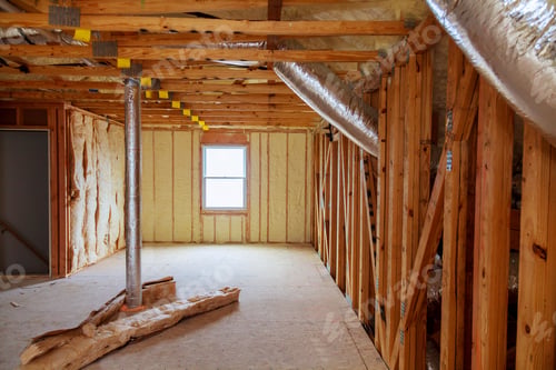 Preview: Foam plastic Insulation of a new home on a new roof
