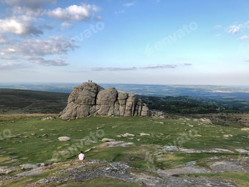 Preview: Dartmoor National Park landscape image of Haytor rocks in Dartmoor, England, UK.