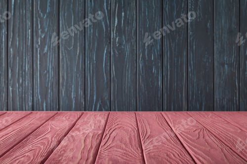 Preview: pink striped tabletop and dark blue wooden wall