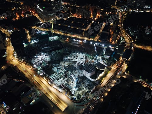 Preview: aerial view of pudu Bukit Bintang City Center city lights at night