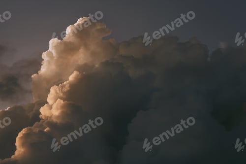 Preview: Beautiful shot of white cumulus clouds under the dark sky - great for a cool background