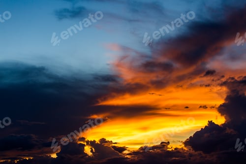 Preview: colorful dramatic sky with cloud at sunset.