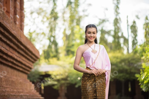 Preview: Beautiful Woman wearing typical Thai dress