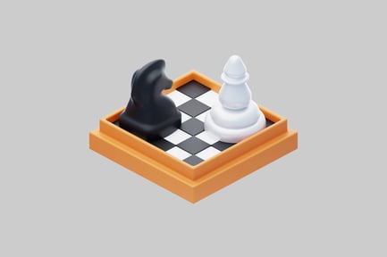Preview: Minimalist chess knight versus pawn