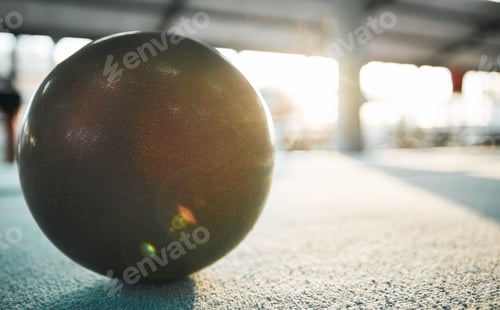 Preview: Gym Ball Sits on the Floor in Studio
