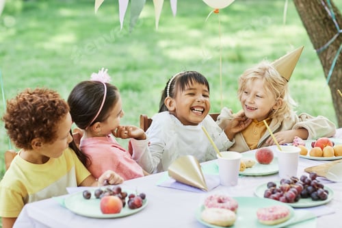 Preview: Group of Happy Kids at Birthday Party