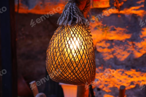 Preview: vintage lantern lamp against a wall