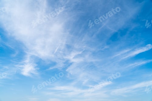Preview: Clear blue color sky with white cloud background