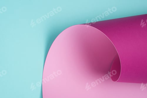 Preview: twisted pastel pink paper on turquoise