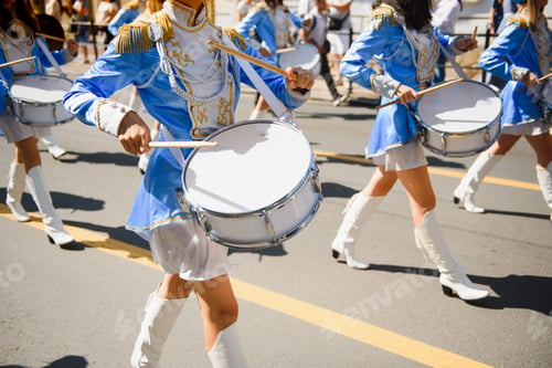 Preview: Street promotion of the majorettes of the festival spring.
