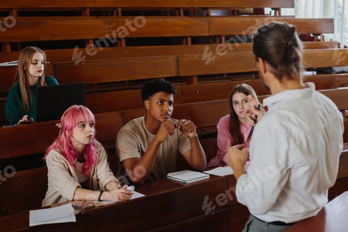 Preview: Students Engaged in an Interactive Classroom Lecture in a University Setting