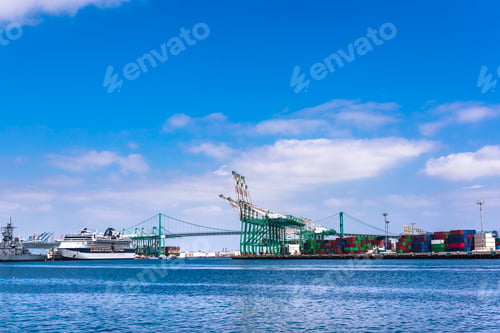 Preview: Ship loading docks in harbor